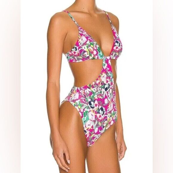 MAAJI NWT MIMI TRIKINI REVERSIBLE ONE PIECE IN ZINNIA SIZE SMALL - Picture 5 of 11